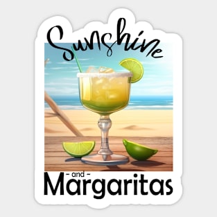 Summer Sunshine and Margaritas Beach Design Sticker